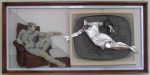 Seventine, 2010 (116 x 55 x 13 cm). Miroir, métal repoussé, laine d'acier, moustiquaire, cadre t.v., perles de verre, commandes à distance (pitons), cuir, ressorts...